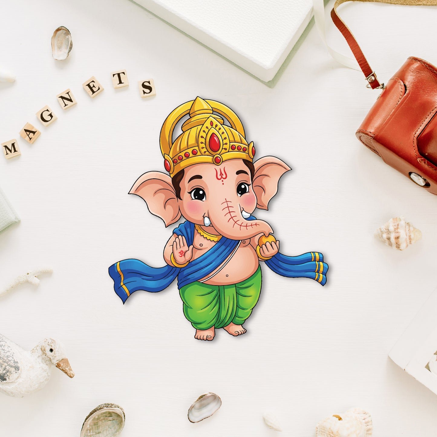 Ganesh With Ladoo Fridge Magnet