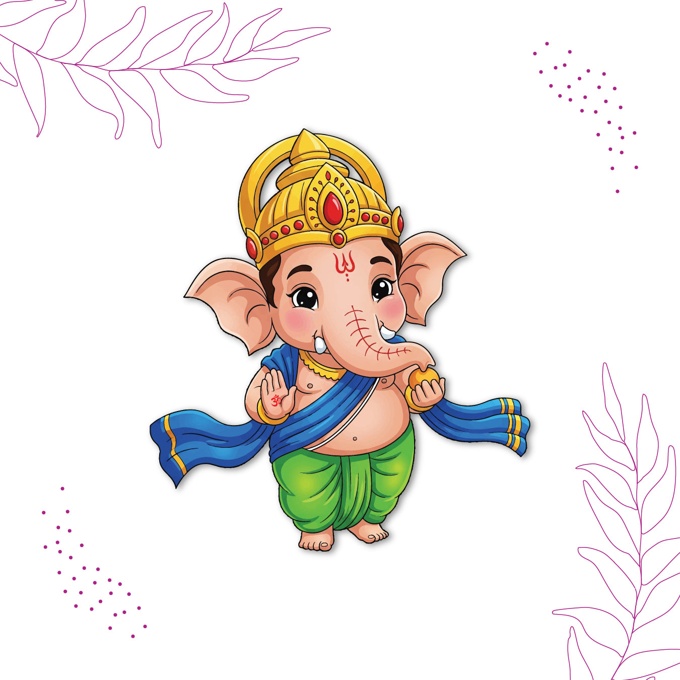 Ganesh With Ladoo Fridge Magnet