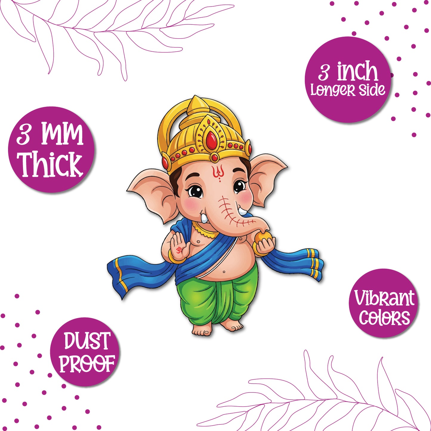 Ganesh With Ladoo Fridge Magnet