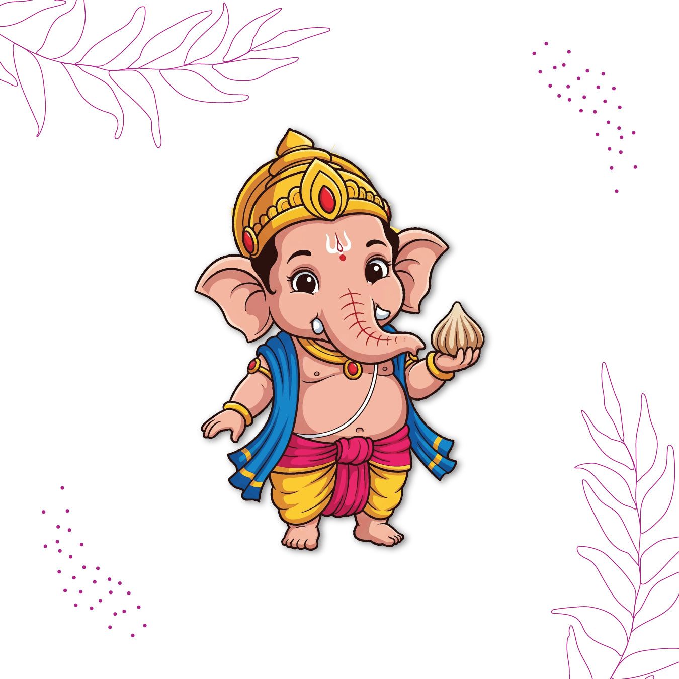 Ganesh With Modak Fridge Magnet