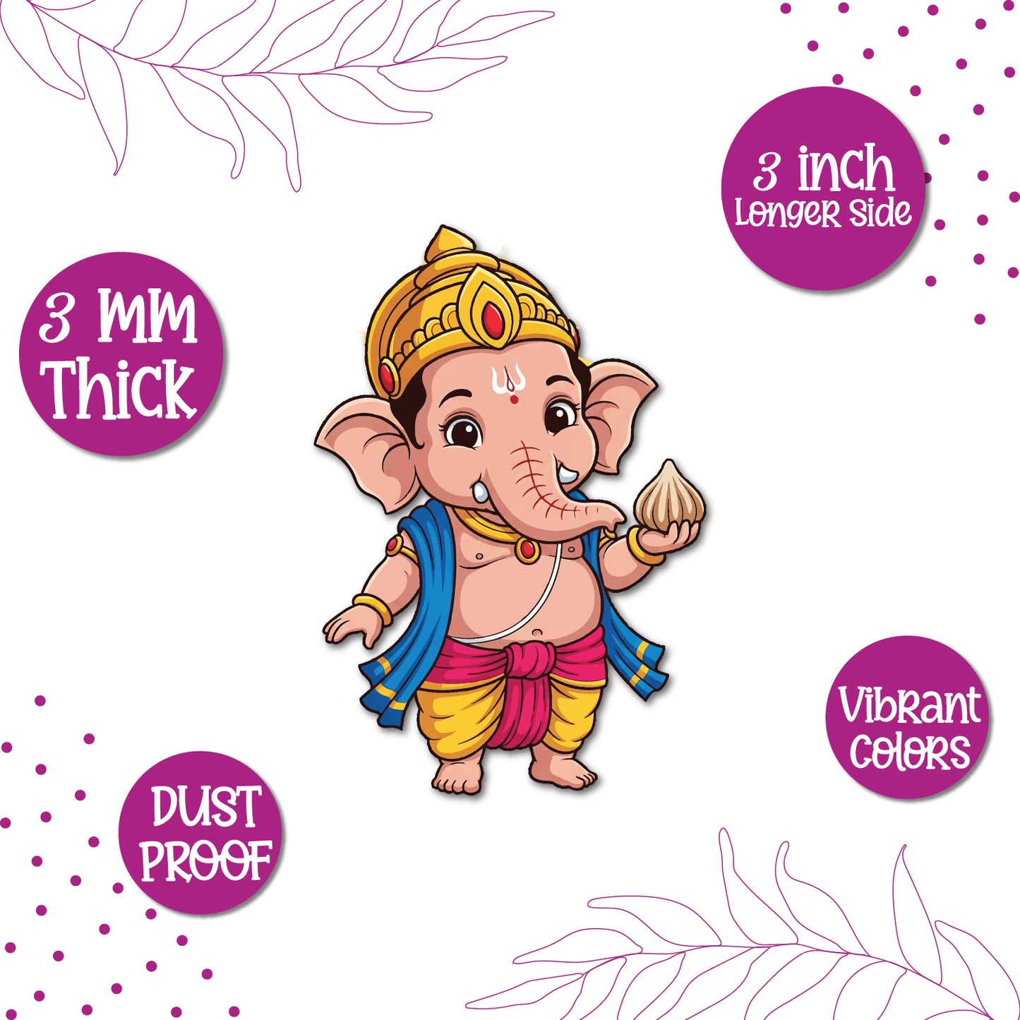 Ganesh With Modak Fridge Magnet