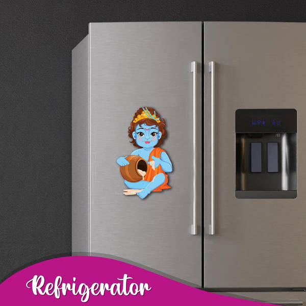 God Krishna Wooden Fridge Magnet