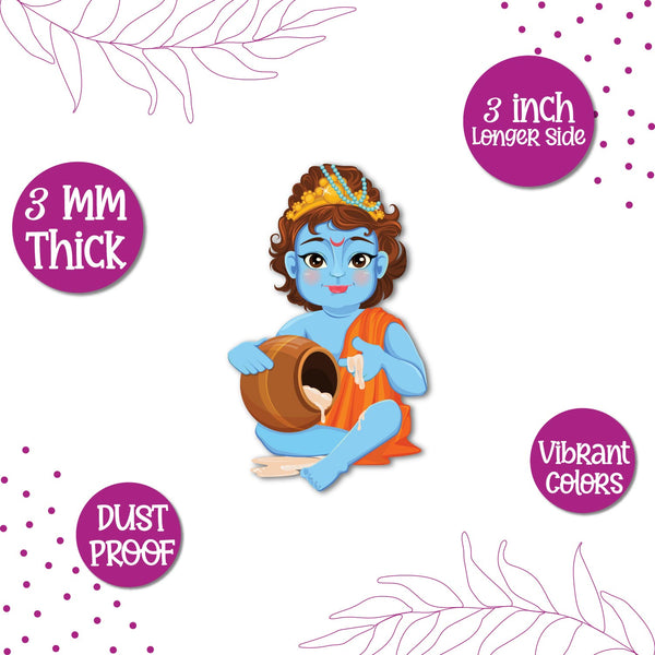 God Krishna Wooden Fridge Magnet