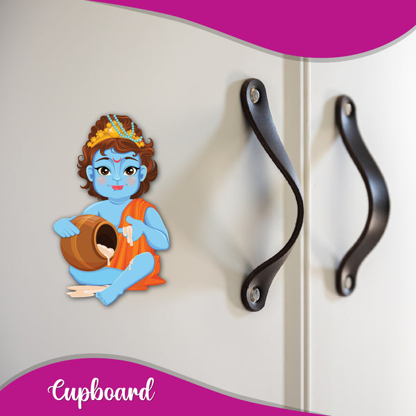 God Krishna Wooden Fridge Magnet