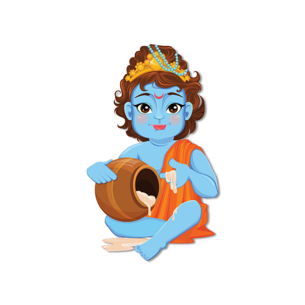God Krishna Wooden Fridge Magnet
