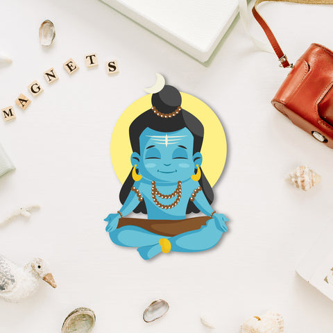 God Shiva Wooden Fridge Magnet
