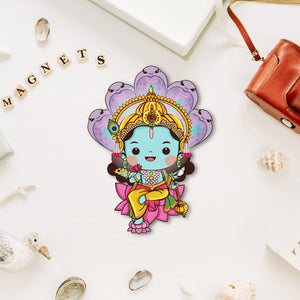 God Vishnu Wooden Fridge Magnet