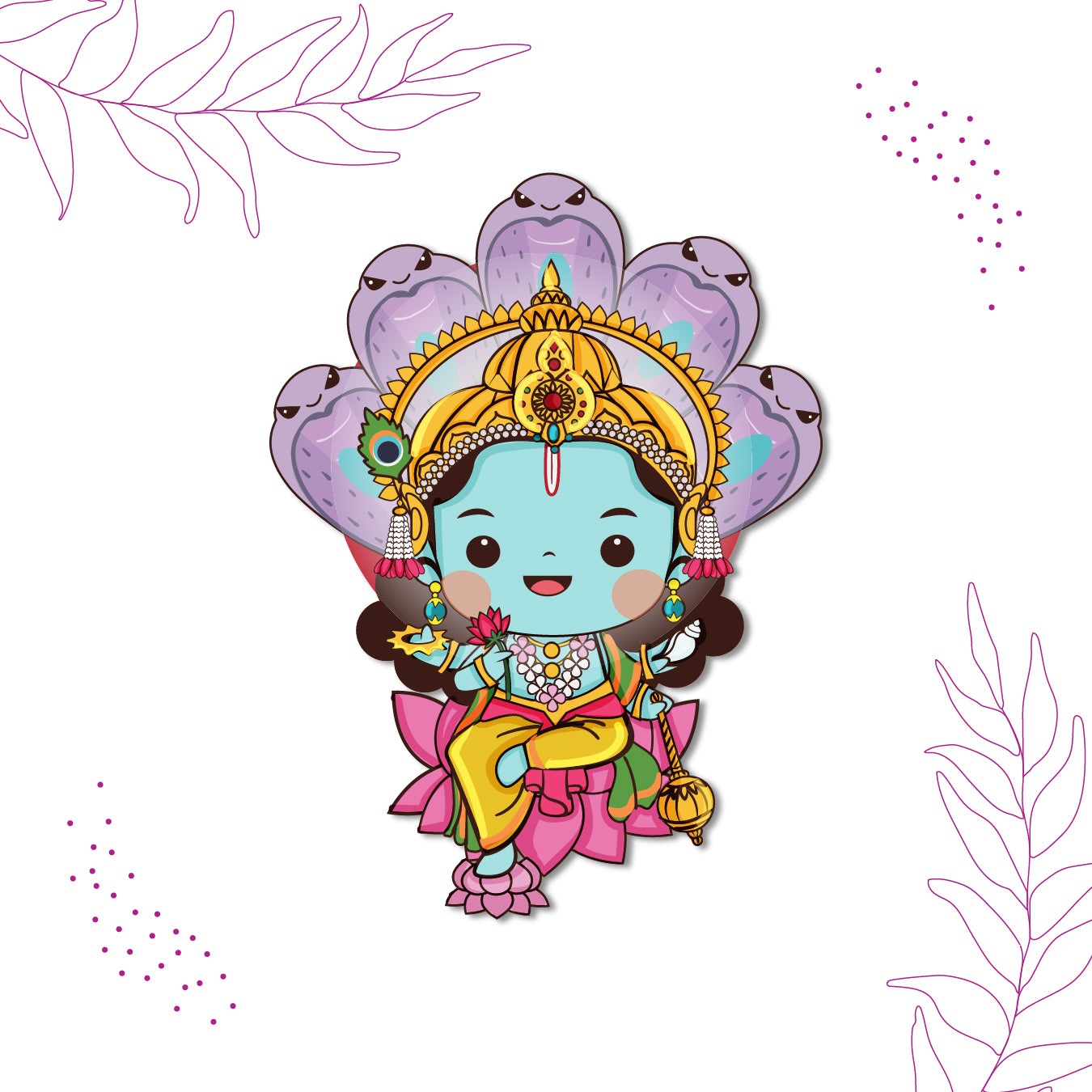 God Vishnu design fridge magnet India