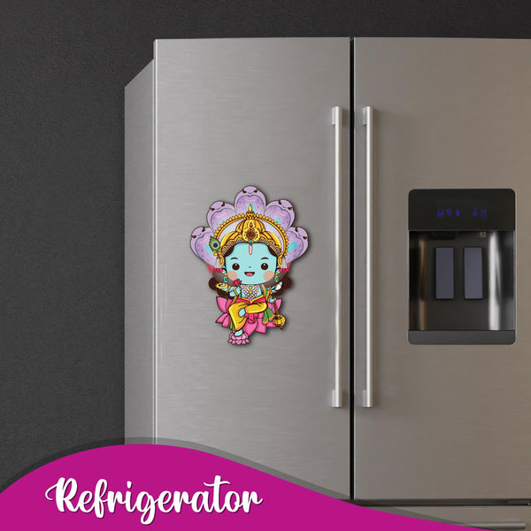 God Vishnu Wooden Fridge Magnet