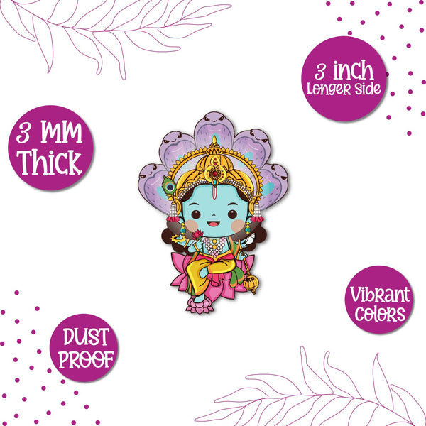 God Vishnu Wooden Fridge Magnet