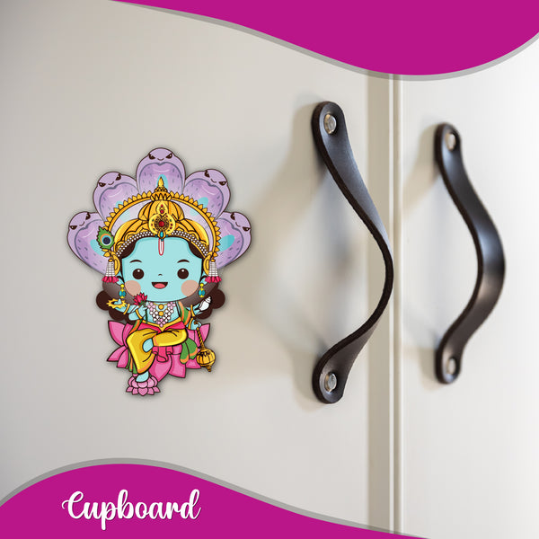 God Vishnu Wooden Fridge Magnet