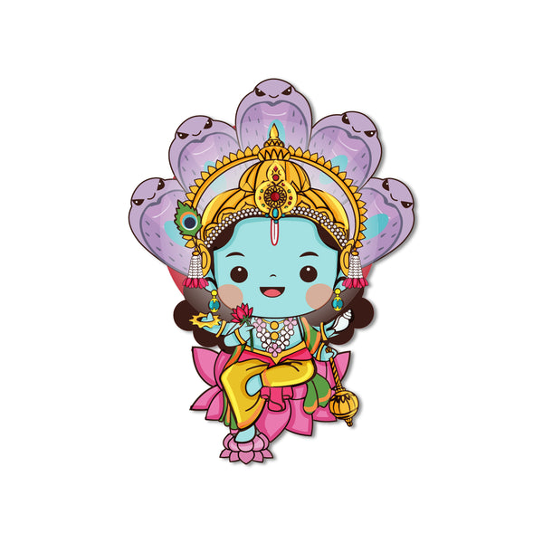 God Vishnu Wooden Fridge Magnet