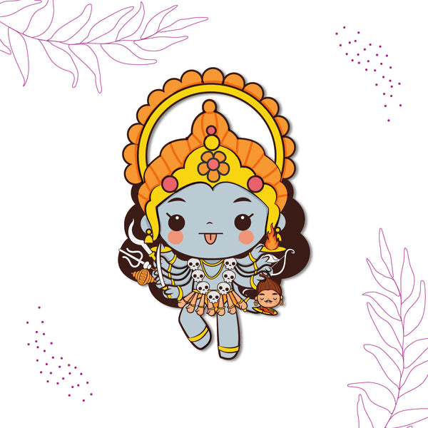 Goddess Kali Wooden Fridge Magnet