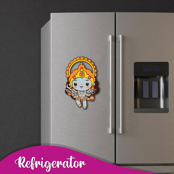 Goddess Kali Wooden Fridge Magnet