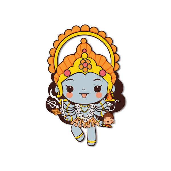 Goddess Kali Wooden Fridge Magnet