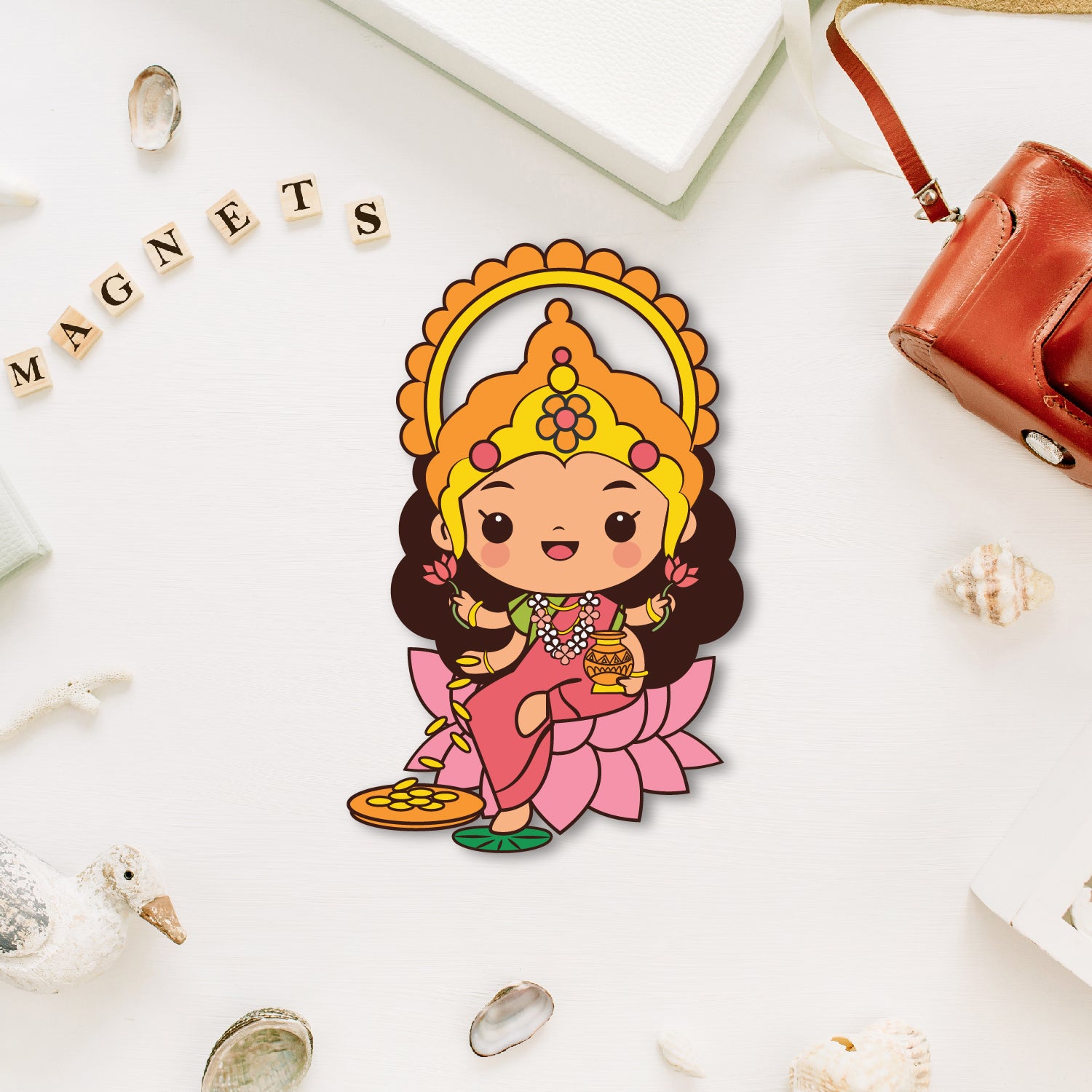 Goddess Laxmi Wooden Fridge Magnet