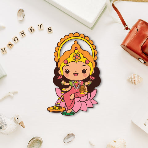 Goddess Laxmi Wooden Fridge Magnet