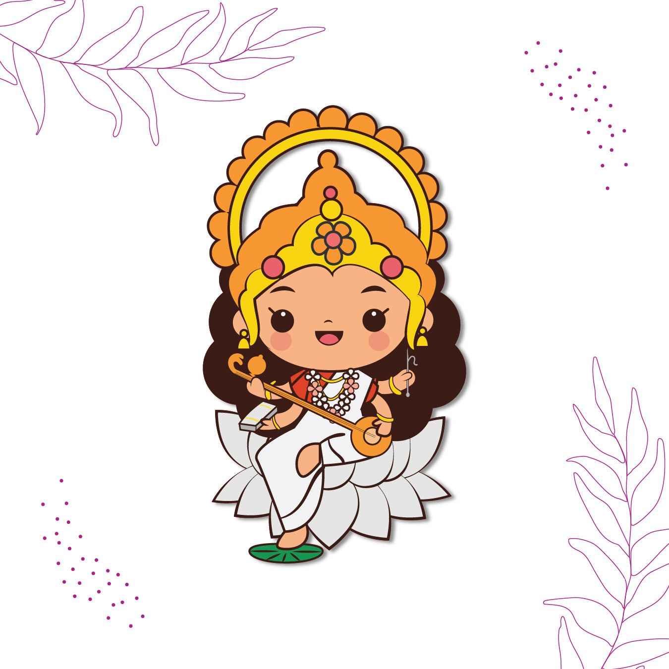 Goddess Sarswati design fridge magnet India