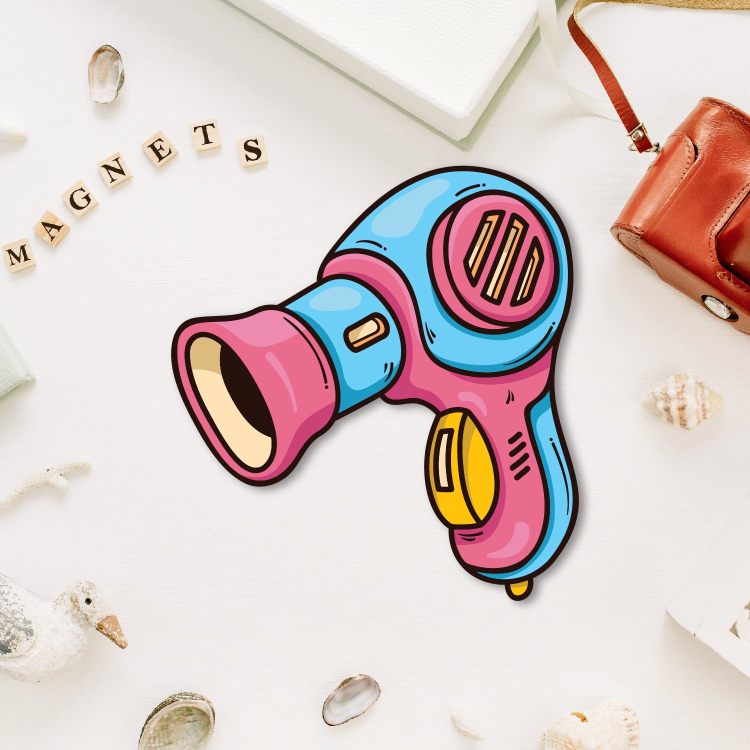 Hair Dryer Wooden Fridge Magnet