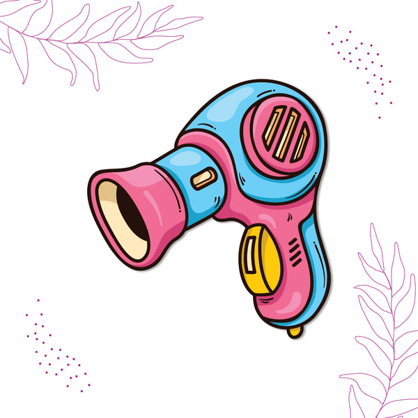Hair Dryer Wooden Fridge Magnet