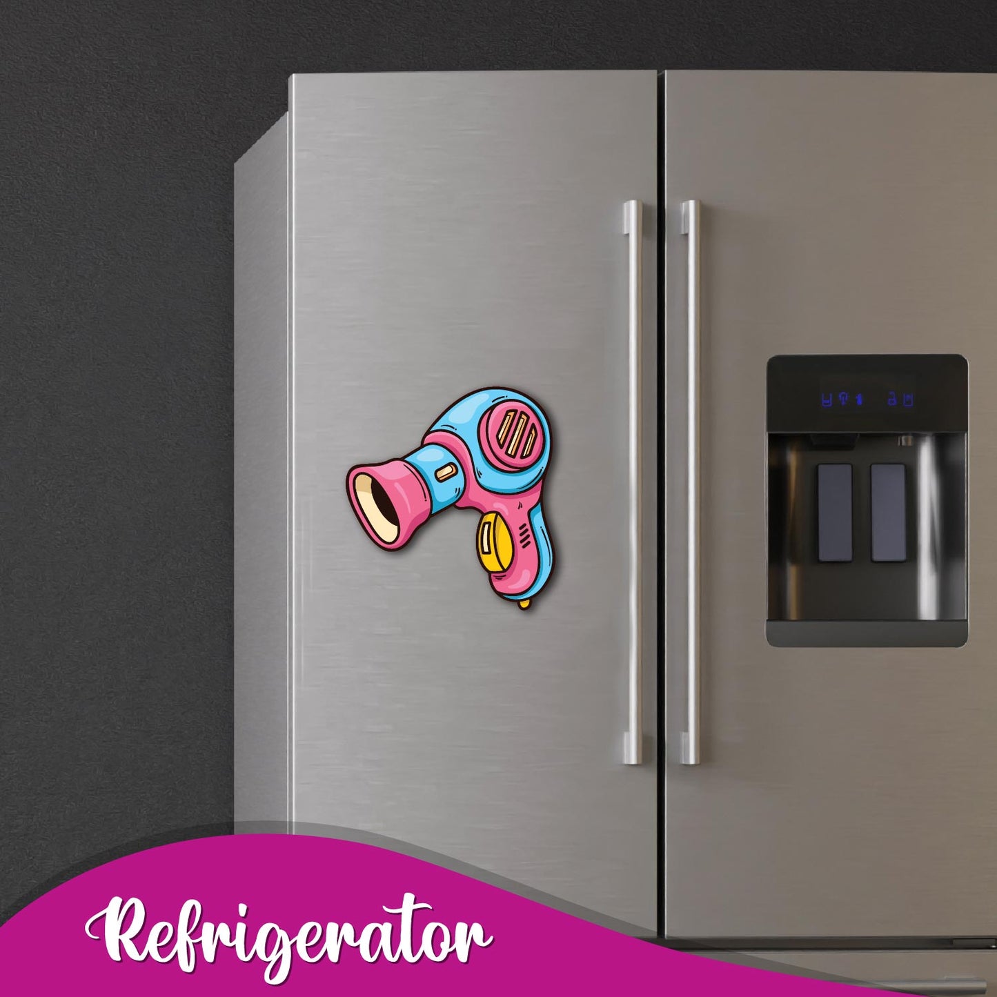 quirky Hair Dryer collectible fridge magnet