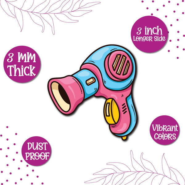 Hair Dryer Wooden Fridge Magnet