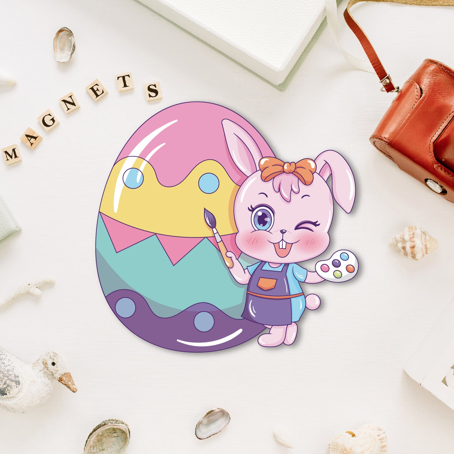 Premium wooden happy easter fridge magnet handmade festive decor