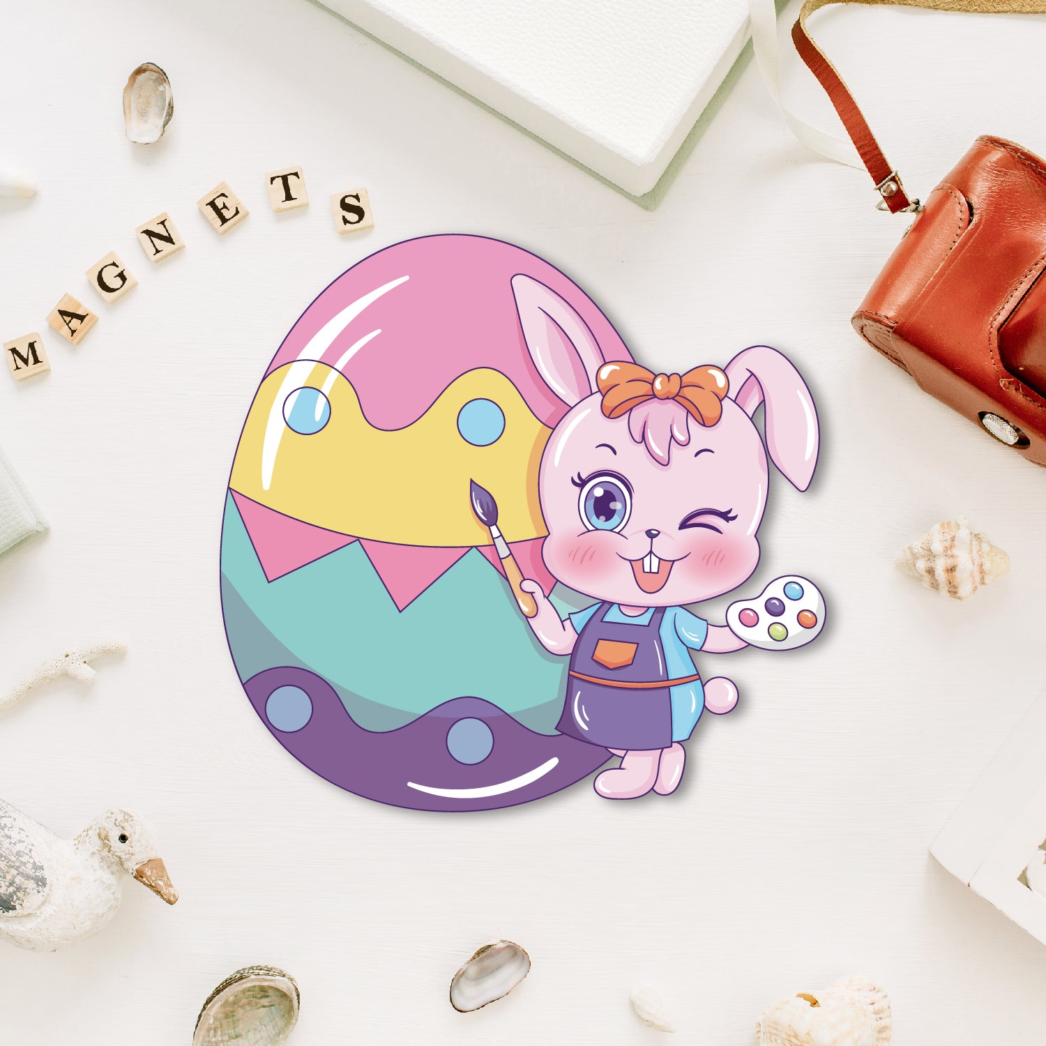 Premium wooden happy easter fridge magnet handmade festive decor