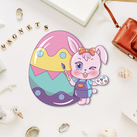 Premium wooden happy easter fridge magnet handmade festive decor