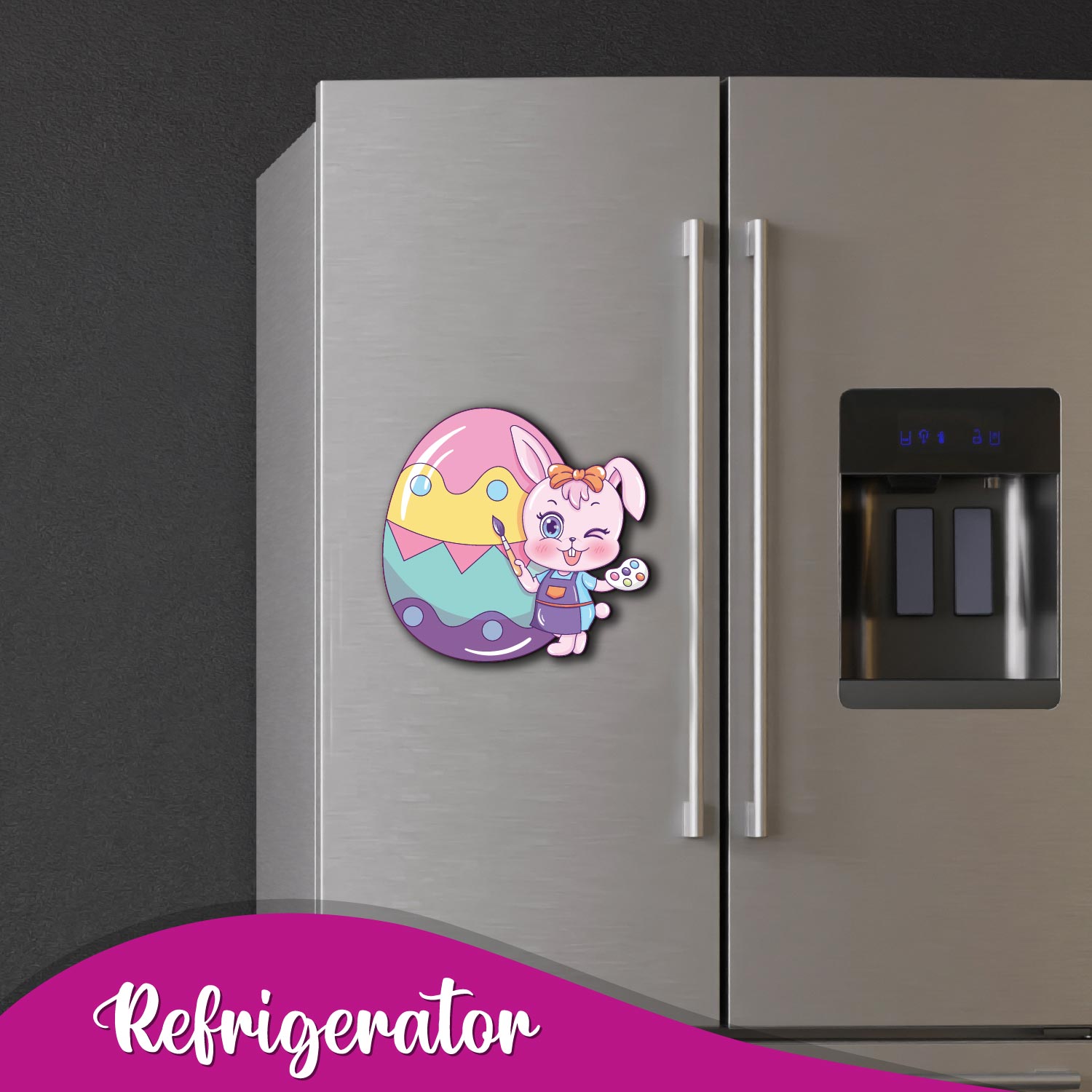Cute and festive happy easter fridge magnet for Christmas and Easter