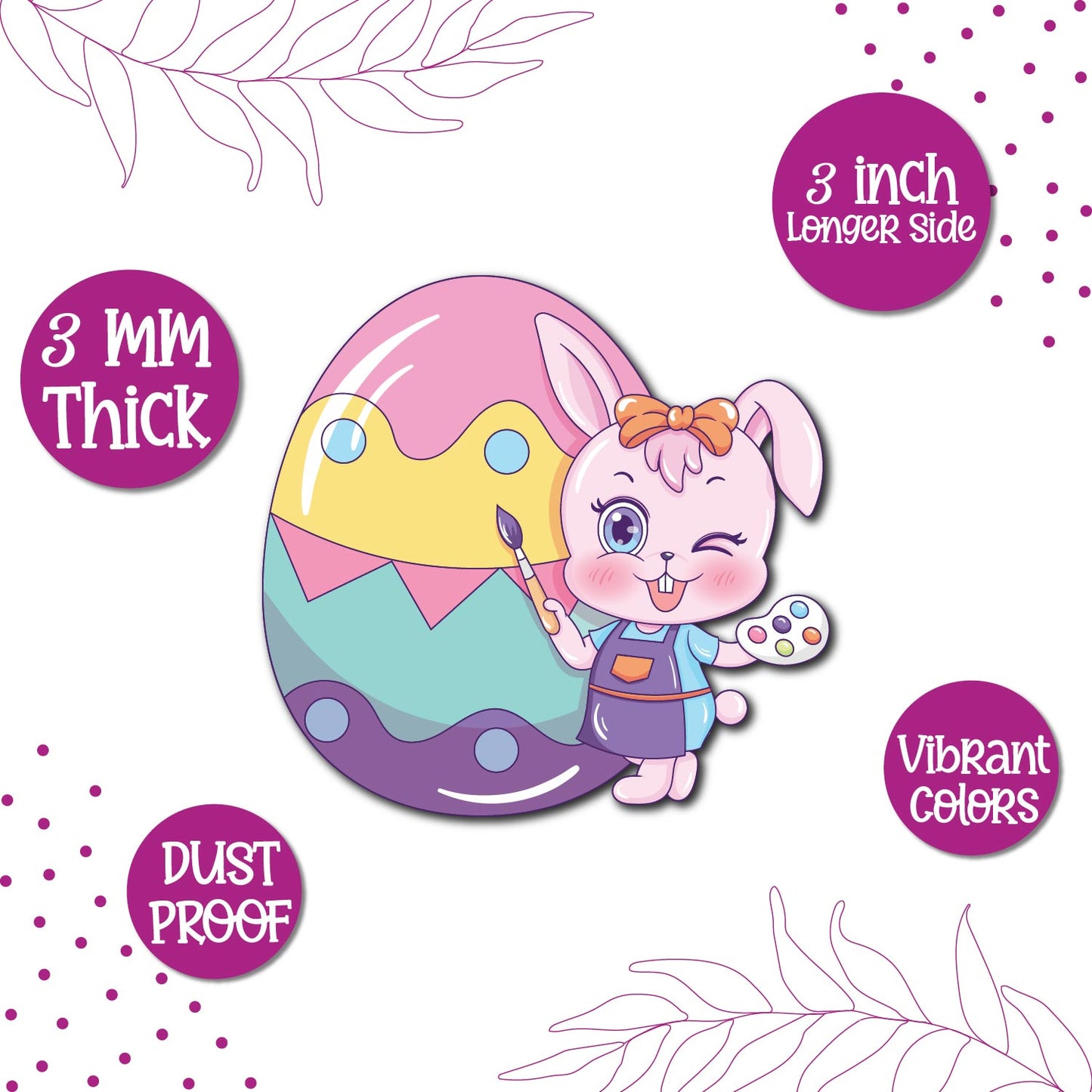 Handcrafted happy easter fridge magnet with premium wooden finish