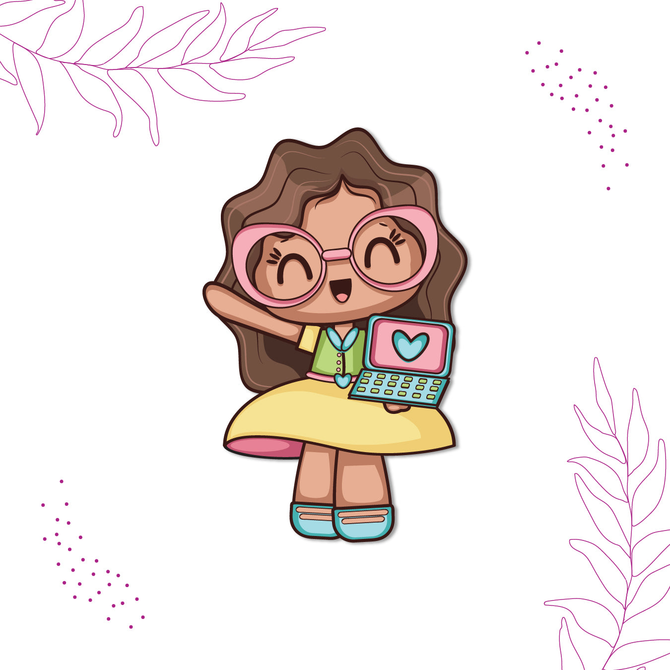 Cheerful girl magnet for your refrigerator