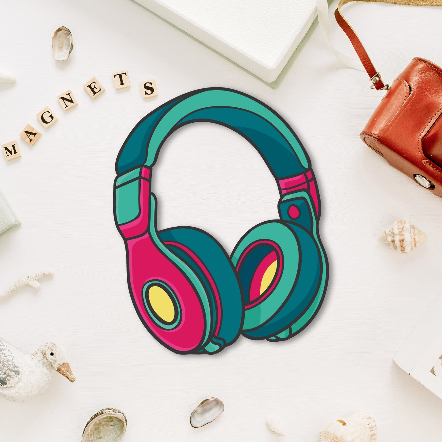 Headphone fridge magnet quirky decor