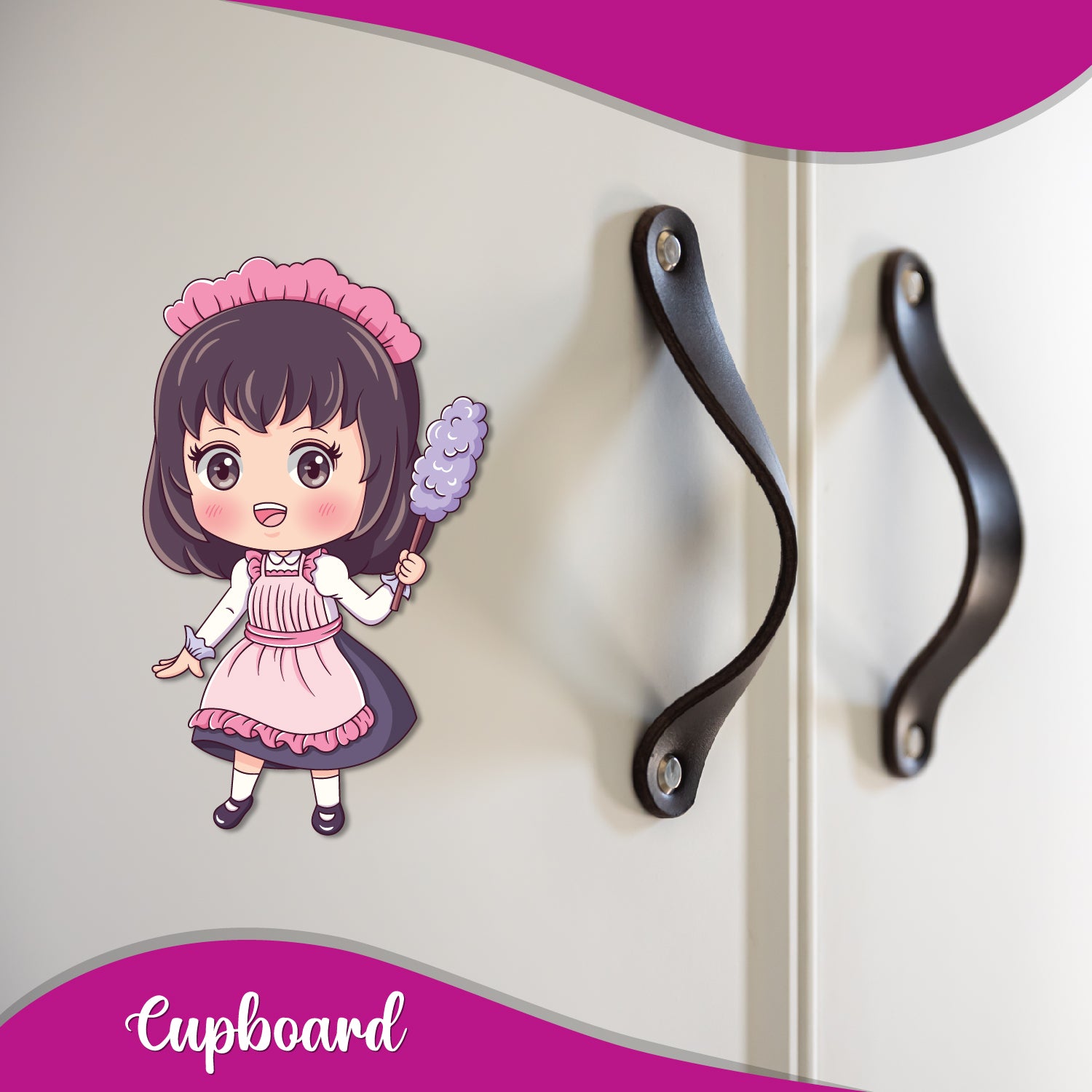 Decorative magnet of a tidy house keeper