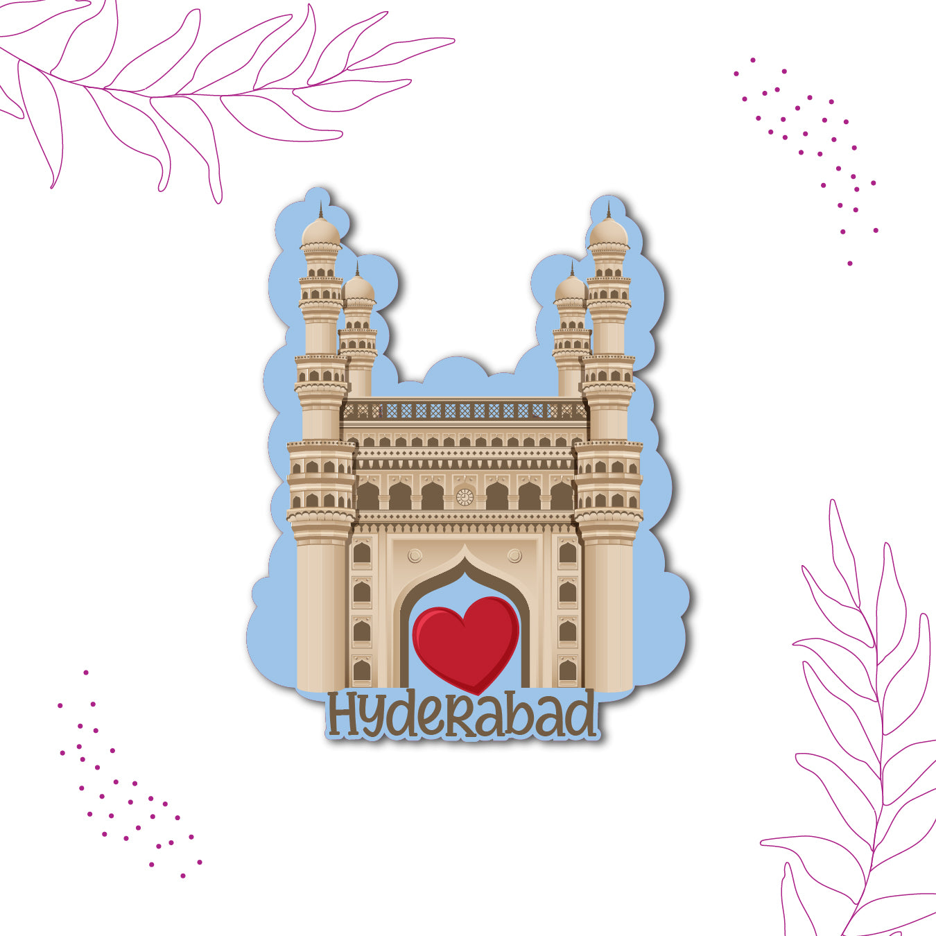 charminar-monument-fridge-magnet-close-up-detail