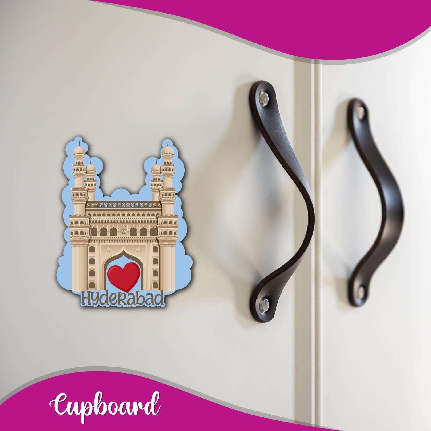Wooden Hyderabad Magnet – Indian City Souvenir