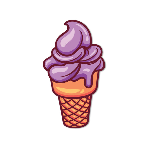 Icecream Cone (Purple) Wooden Fridge Magnet