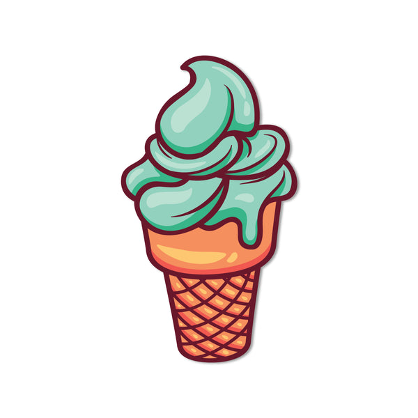 Icecream Cone (Green) Wooden Fridge Magnet