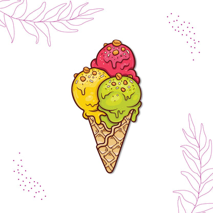 Colorful ice cream cone quirky fridge decor