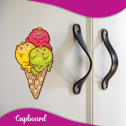 Ice cream lovers multi color fridge magnet