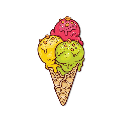 Vibrant ice cream cone fridge decoration