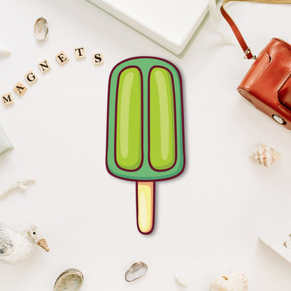 Green ice cream stick fridge magnet decor