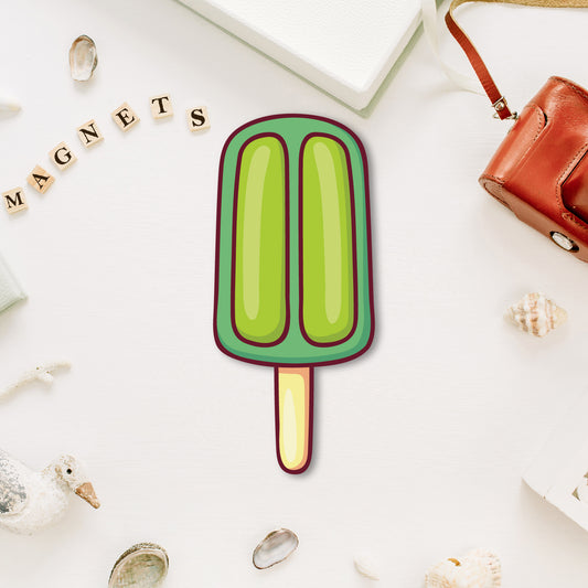Green ice cream stick fridge magnet decor