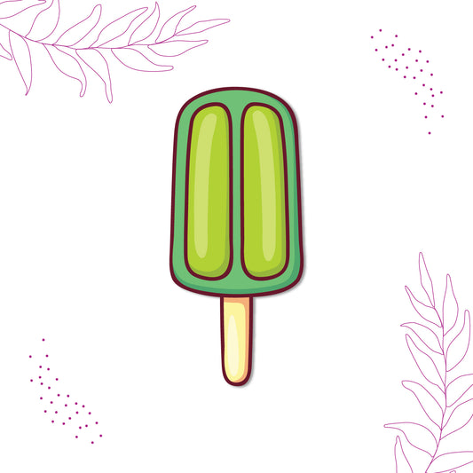 Quirky dessert fridge magnet green stick