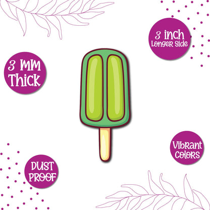 Cute green ice cream stick fridge magnet