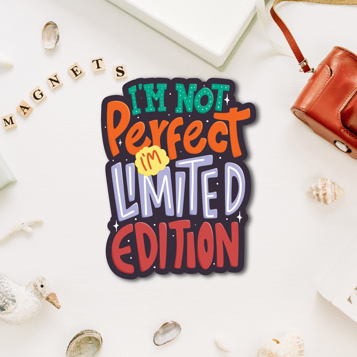 Im not perfect Wooden Fridge Magnet