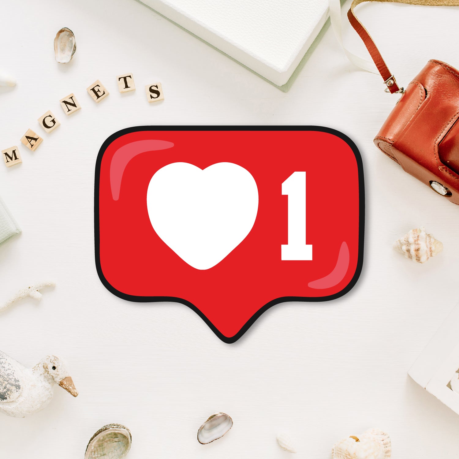 Premium wooden insta love fridge magnet handmade in India