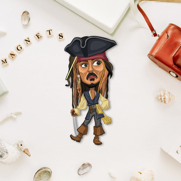 Jack Sparrow Wooden Fridge Magnet