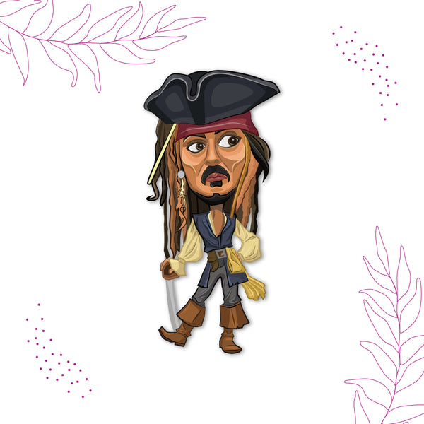 Jack Sparrow Wooden Fridge Magnet