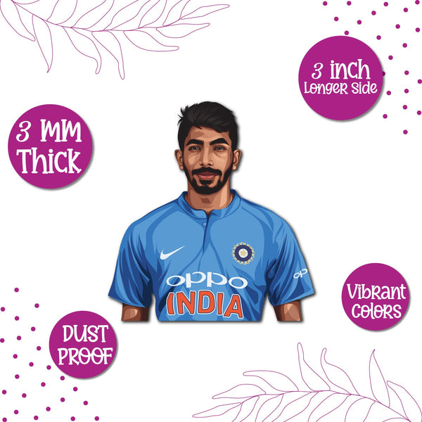 Jasprit Bumrah Wooden Fridge Magnet